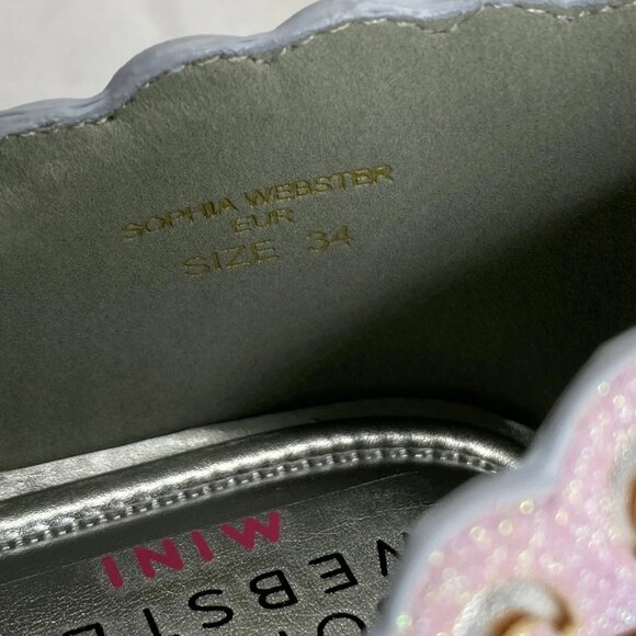 Sophia Webster Mini Girls Evangeline Butterfly Flats – Silver – Size 34 / 3Y - Picture 5 of 11